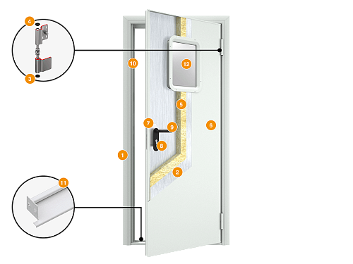 Конструкция Техническая дверь DoorHan 880х2050 левая